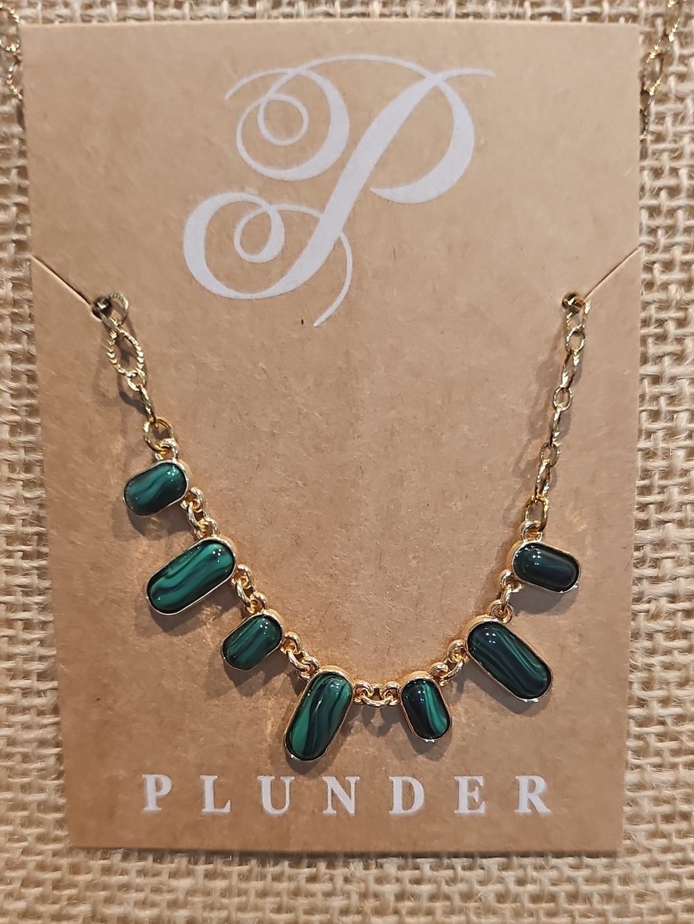 New Plunder Green & Gold Necklace